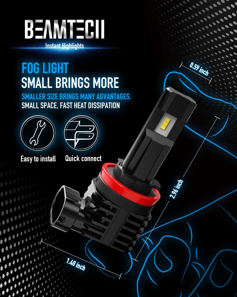 BEAMTECH H11 Fog Light Bulb H8 H9 Fog Replacement - Image 5